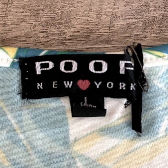 ๐บ Poof Tropical Botanical Print Strappy Knotted Tank Top NWT Size L - Picture 5 of 8